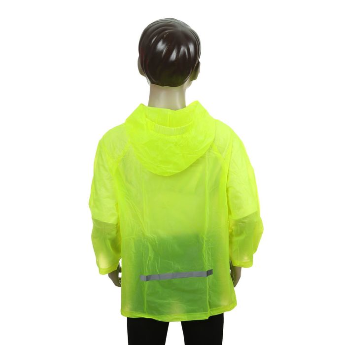 Дождевик ПВХ со светоотражающими элементами, р-р M, рост 122-128 см, цвет салатовый