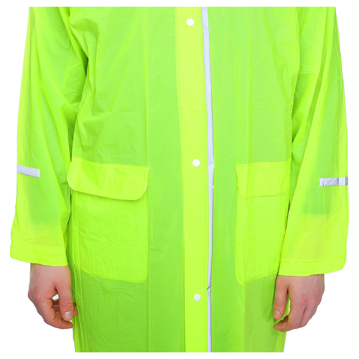 Дождевик ПВХ со светоотражающими элементами, р-р XXL, цвет салатовый