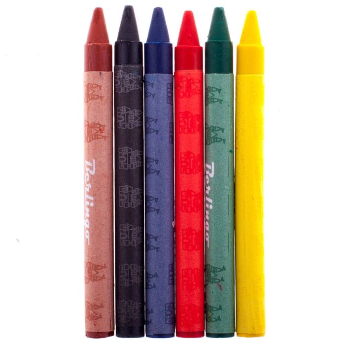 Мелки восковые 6 цветов "Замки", 8х90 мм, европодвес