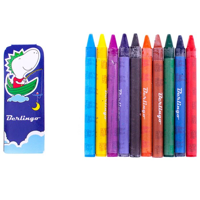 Мелки восковые 10 цветов "Замки", 8х90 мм, европодвес