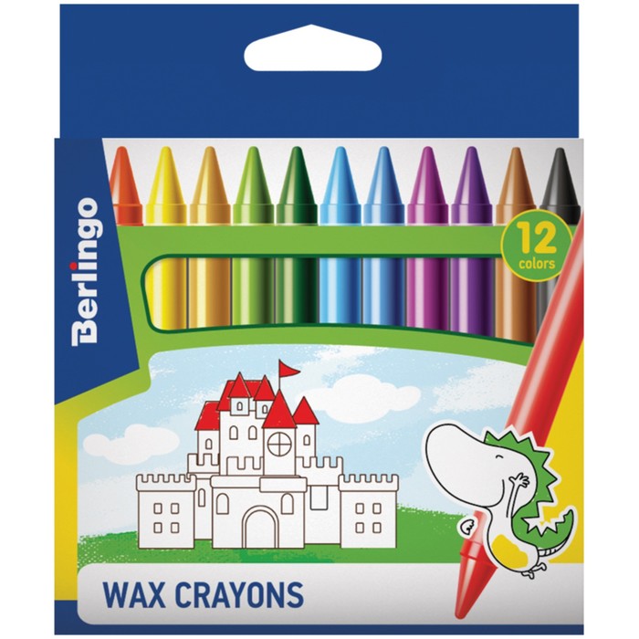 Мелки восковые 12 цветов "Замки", 8х90 мм, европодвес