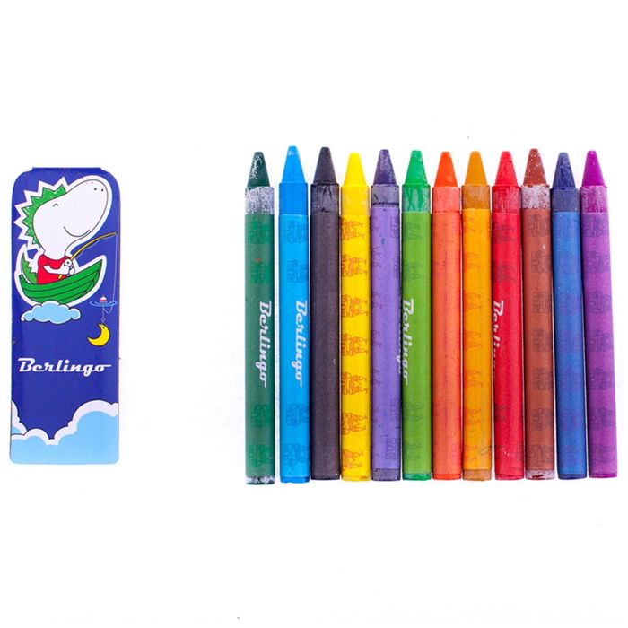 Мелки восковые 12 цветов "Замки", 8х90 мм, европодвес