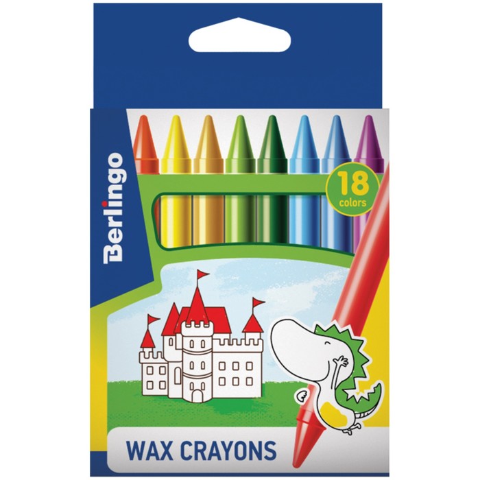 Мелки восковые 18 цветов "Замки", 8х90 мм, европодвес