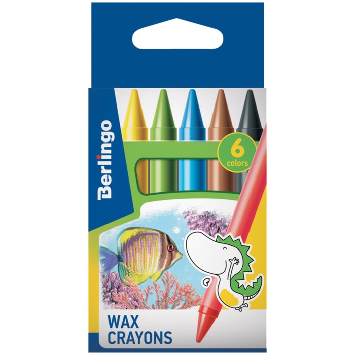 Мелки восковые 6 цветов "Рыбки", 11х100 мм, европодвес