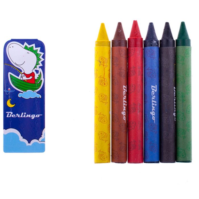 Мелки восковые 6 цветов "Рыбки", 11х100 мм, европодвес