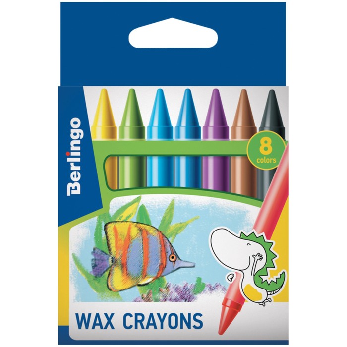 Мелки восковые 8 цветов "Рыбки", 11х100 мм, европодвес