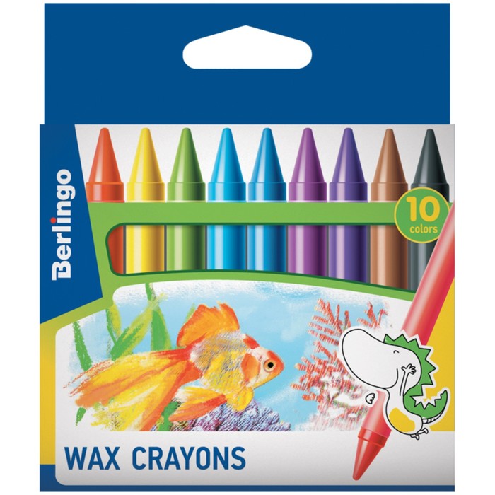 Мелки восковые 10 цветов "Рыбки", 11х100 мм, европодвес