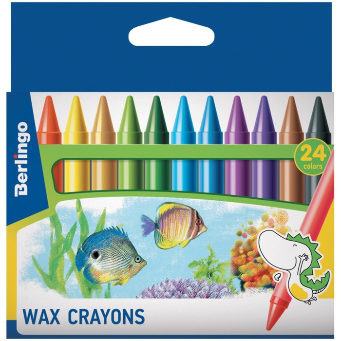 Мелки восковые 24 цвета "Рыбки", 11х100 мм, европодвес