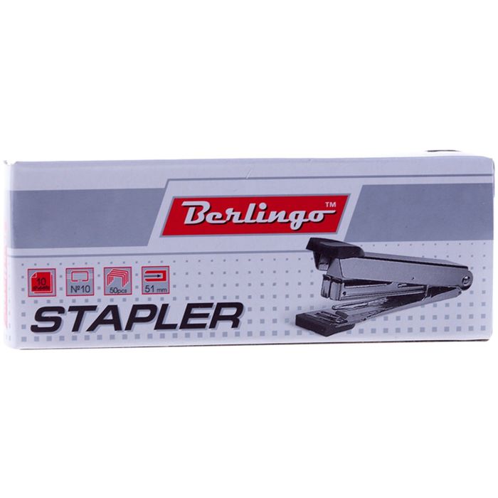 Степлер №10 до 10 листов, металлический корпус, микс