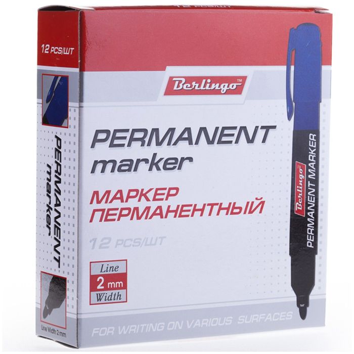 Маркер перманентный 2.0 мм Berlingo синий