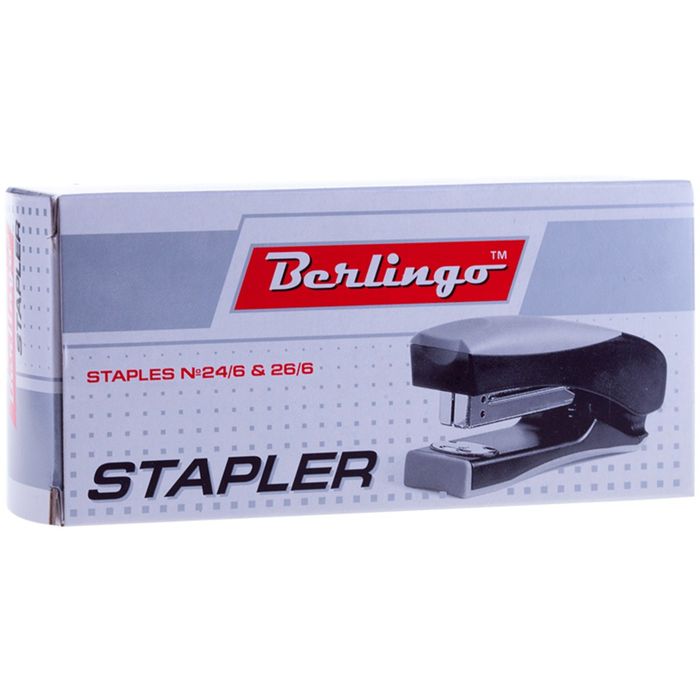 Степлер №24/6, 26/6 до 20 листов, пластиковый корпус, микс