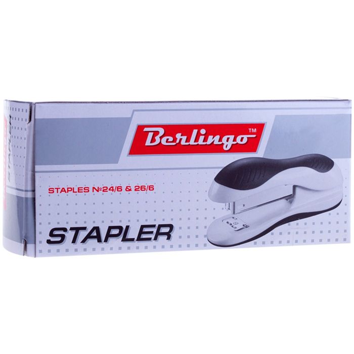 Степлер №24/6, 26/6 до 25 листов, пластиковый корпус, чёрный