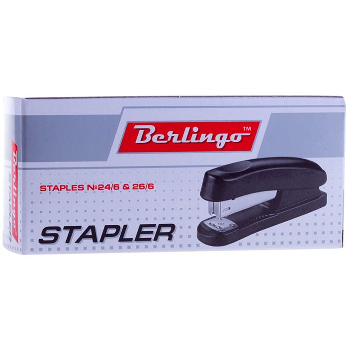 Степлер №24/6, 26/6 до 30 листов, пластиковый корпус, микс