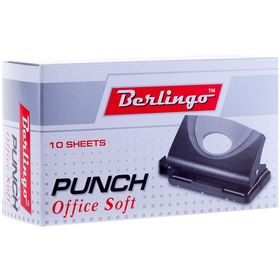 

Дырокол Office Soft до 10 листов, пластиковый, микс, с линейкой