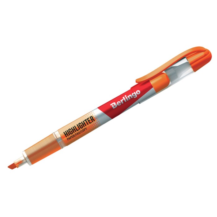 Маркер-текстовыделитель жидкие чернила 3.5 мм Berlingo оранжевый,
