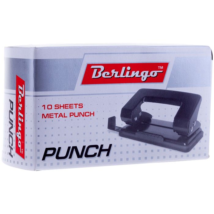 Дырокол до 10 листов, металлический, микс, с линейкой