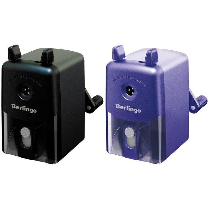 Точилка механическая, 2 в 1, цвета металлик, пластиковый корпус, индивидуальная упаковка, микс