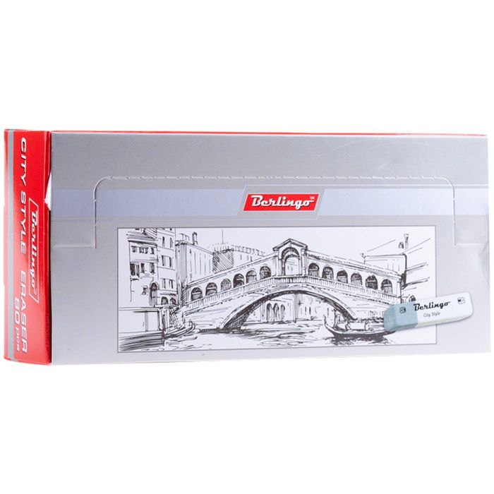 Ластик City style, скошенный, комбинированный, натуральный каучук, 42х14х8 мм