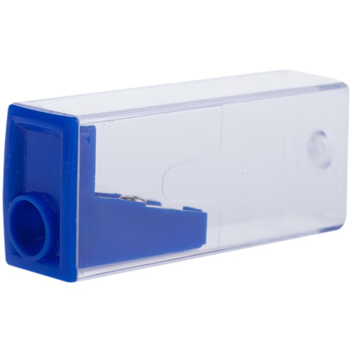 Точилка пластиковая, 1 отверстие, контейнер, микс