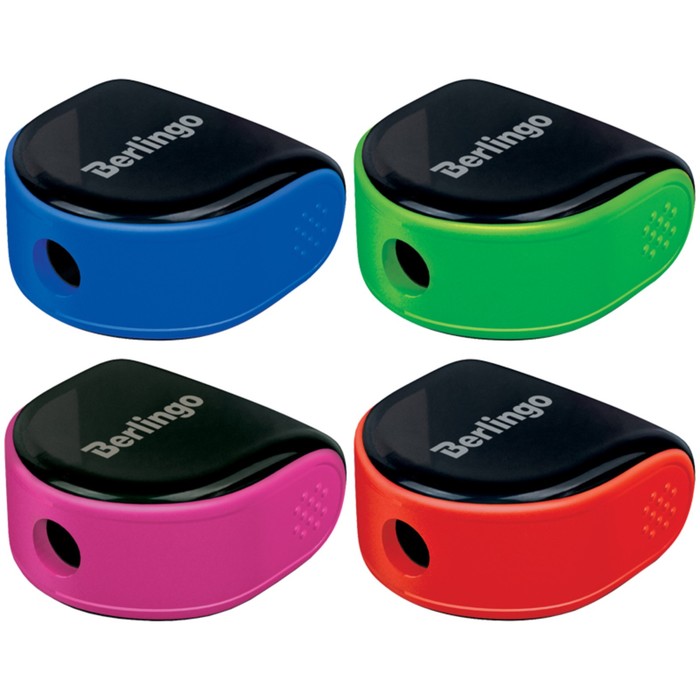 Точилка пластиковая, 1 отверстие, контейнер, блистер, европодвес, микс