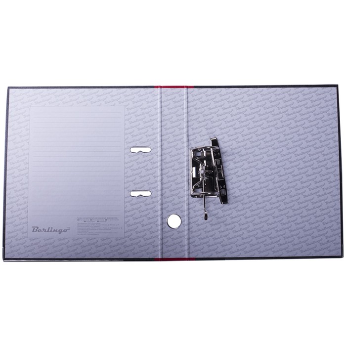 Папка-регистратор 50 мм Berlingo, мрамор, с карманом на корешке, нижний металлический кант, красная