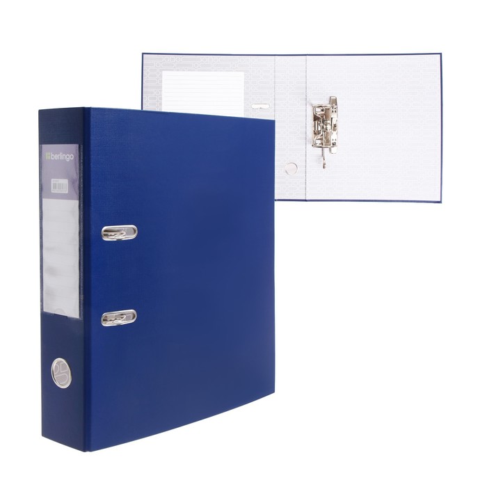Папка-регистратор 70 мм Berlingo, бумвинил, с карманом на корешке, синяя