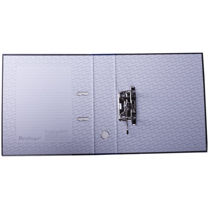 Папка-регистратор 70 мм Berlingo, мрамор, разборный, с карманом на корешке, нижний металлический кант, чёрная
