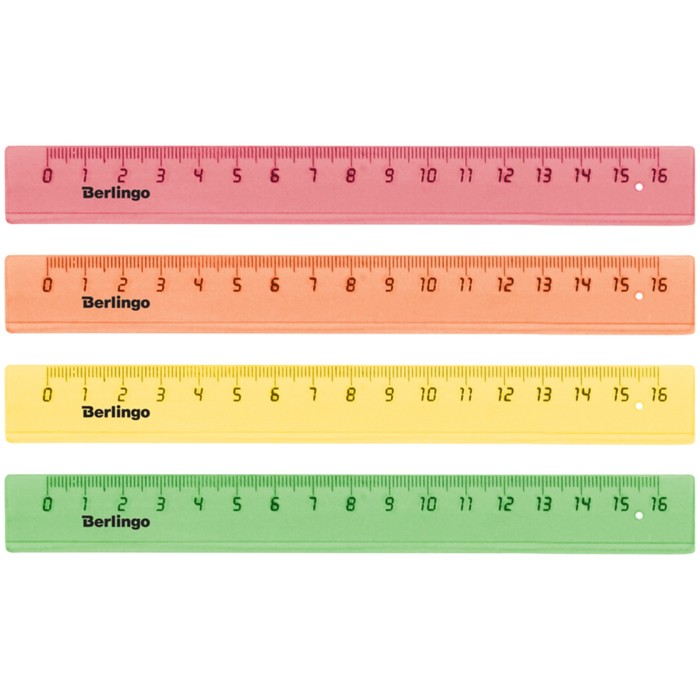 Линейка 16 см, флуоресцентная, микс