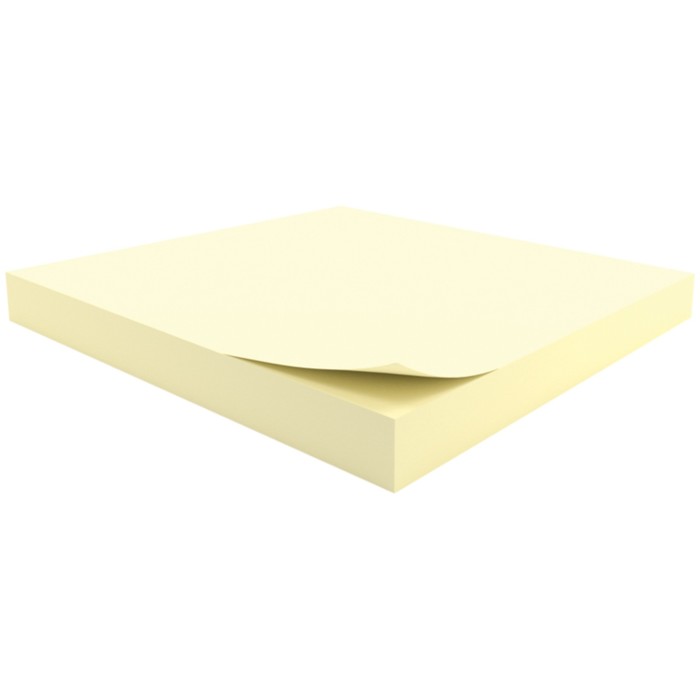 Блок с липким краем 76х76 мм, 100 листов "Стандарт", жёлтый