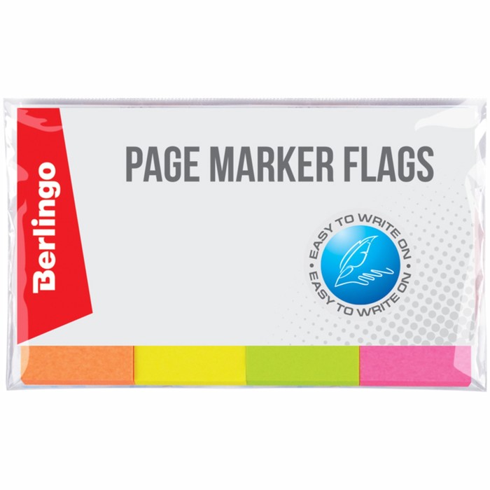 Флажки-закладки 20х50 мм, 4 неоновых цвета по 50 листов
