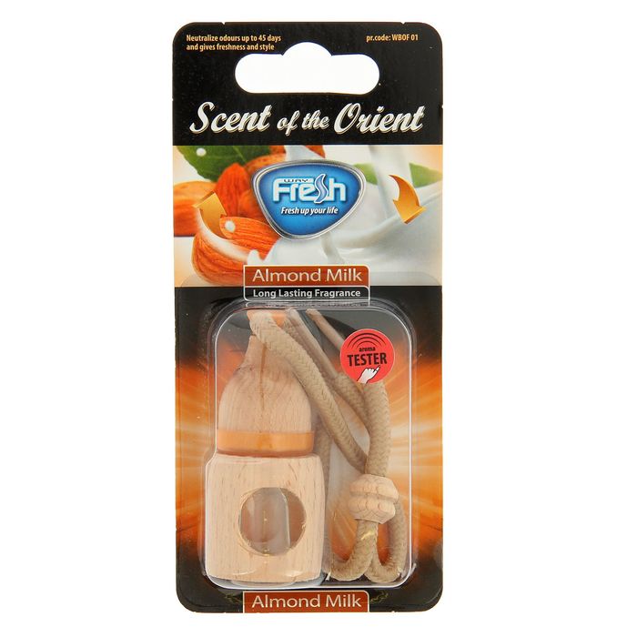 Ароматизатор "FRESH WAY", серия VICTORY WOOD, миндальное молоко, бутылочка в блистере, 5 мл   258955