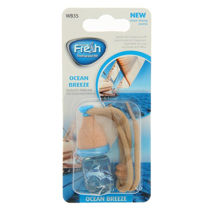 Ароматизатор "FRESH WAY", серия VICTORY WOOD, океанский бриз, бутылочка в блистере, 5 мл
