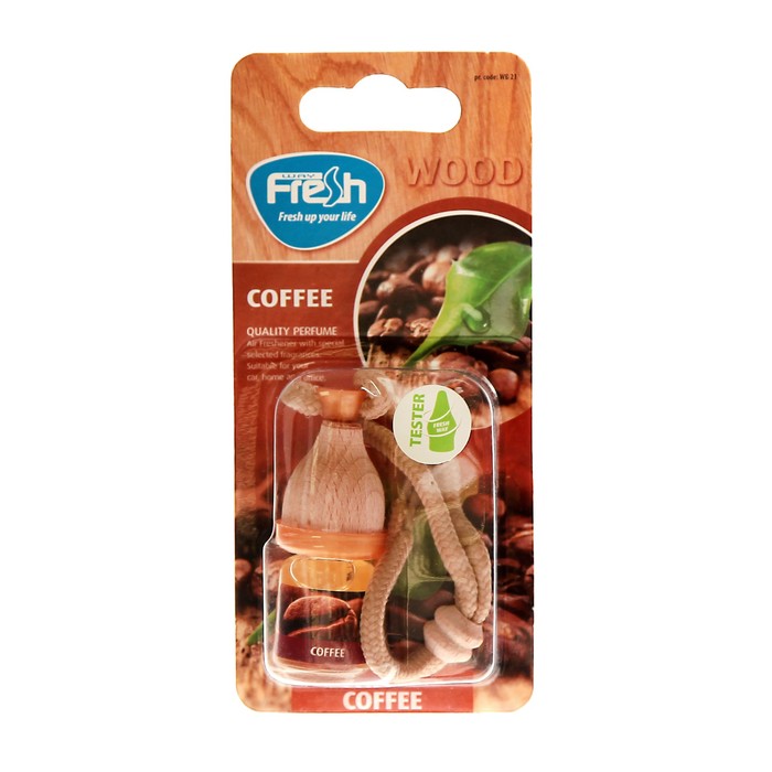 Ароматизатор "FRESH WAY", серия VICTORY WOOD, кофе, бутылочка в блистере, 5 мл