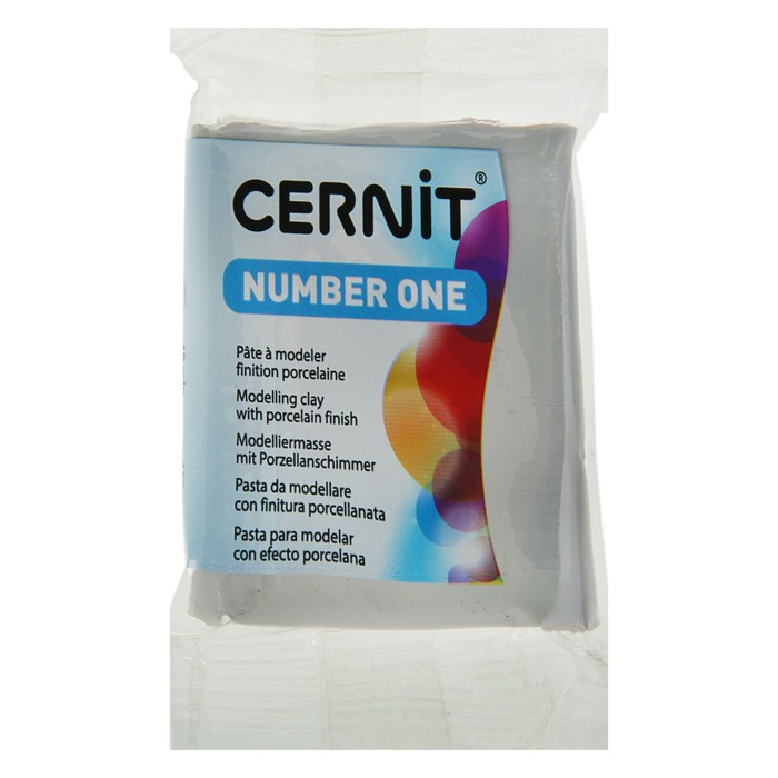Полимерная глина запекаемая, Cernit Number One, 56 г, серая, №150