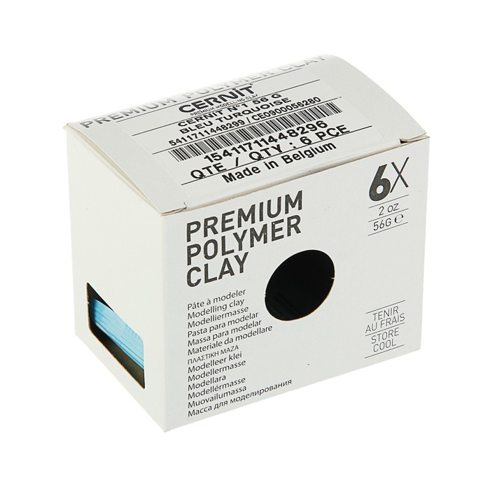 Полимерная глина запекаемая, Cernit Number One, 56 г, бирюзово-синий, №280