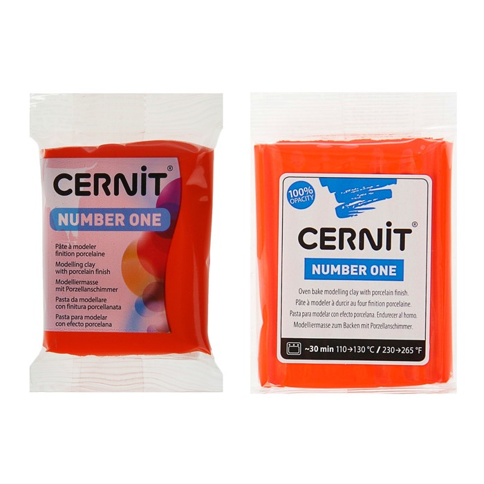Полимерная глина запекаемая, Cernit Number One, 56 г, красная, №428