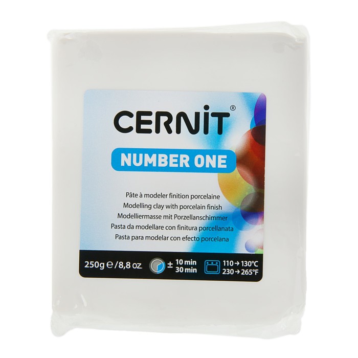 Полимерная глина запекаемая, Cernit Number One, 250 г, белая, №010
