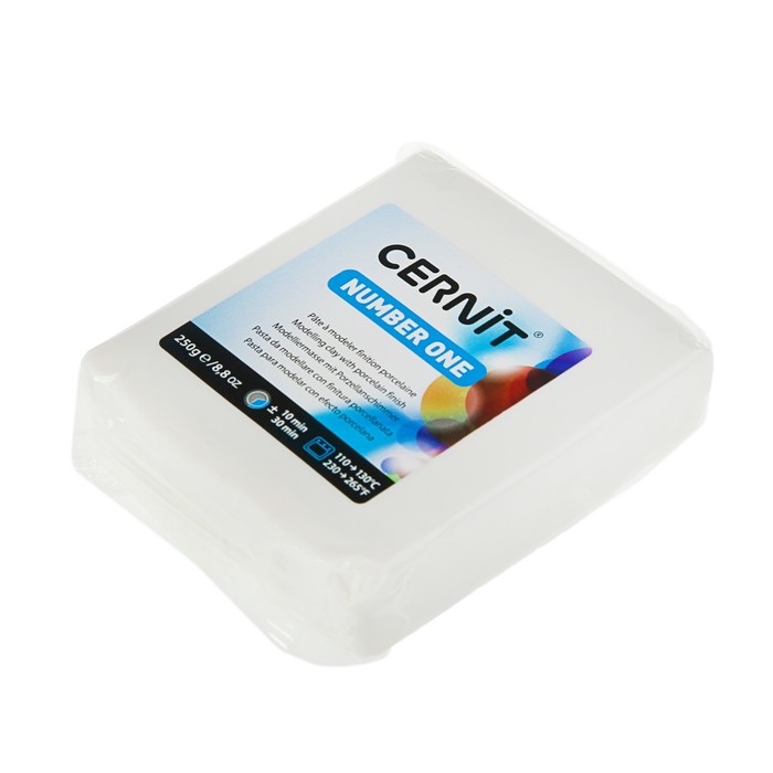 Полимерная глина запекаемая, Cernit Number One, 250 г, белая, №010