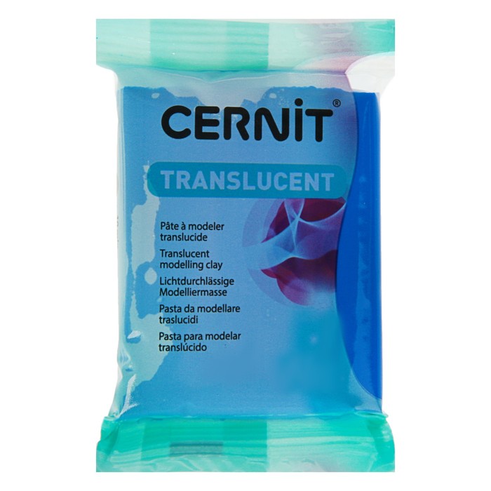 Полимерная глина запекаемая, Cernit Translucent, 56 г, прозрачный сапфир, №275