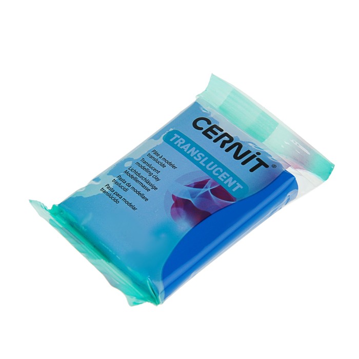 Полимерная глина запекаемая, Cernit Translucent, 56 г, прозрачный сапфир, №275