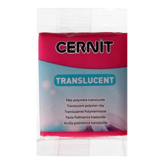 Полимерная глина запекаемая, Cernit Translucent, 56 г, прозрачный рубин, №474