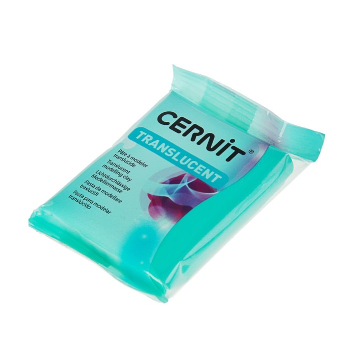 Полимерная глина запекаемая, Cernit Translucent, 56 г, прозрачный изумруд, №620