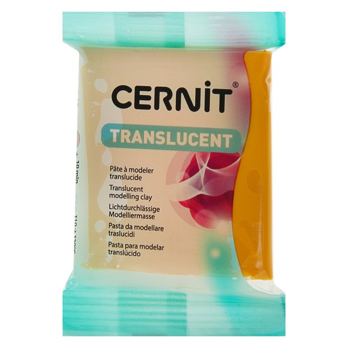 Полимерная глина запекаемая, Cernit Translucent, 56 г, прозрачный янтарь, №721