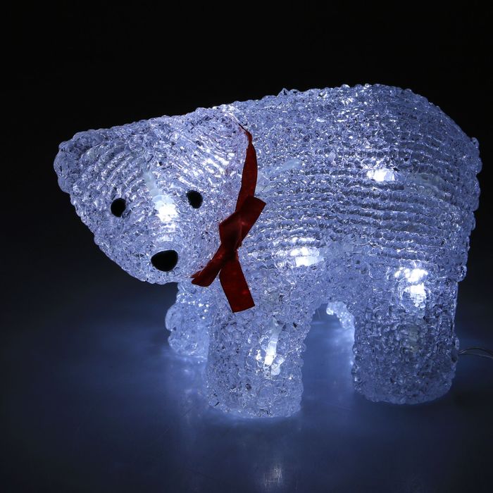 Фигура акрил. "Медвежонок на батарейках" 19х9х11 см,(АА*2 шт.не в компл.), 12 LED