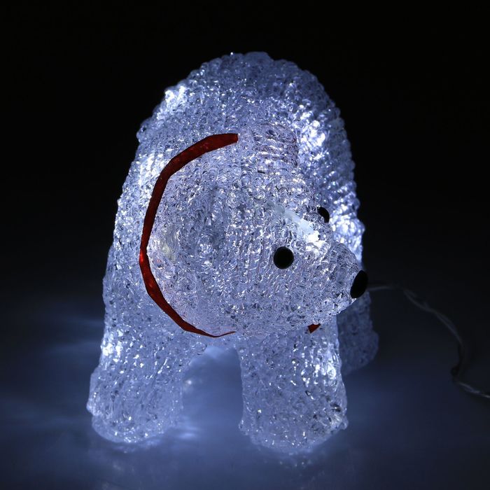 Фигура акрил. "Медвежонок на батарейках" 19х9х11 см,(АА*2 шт.не в компл.), 12 LED