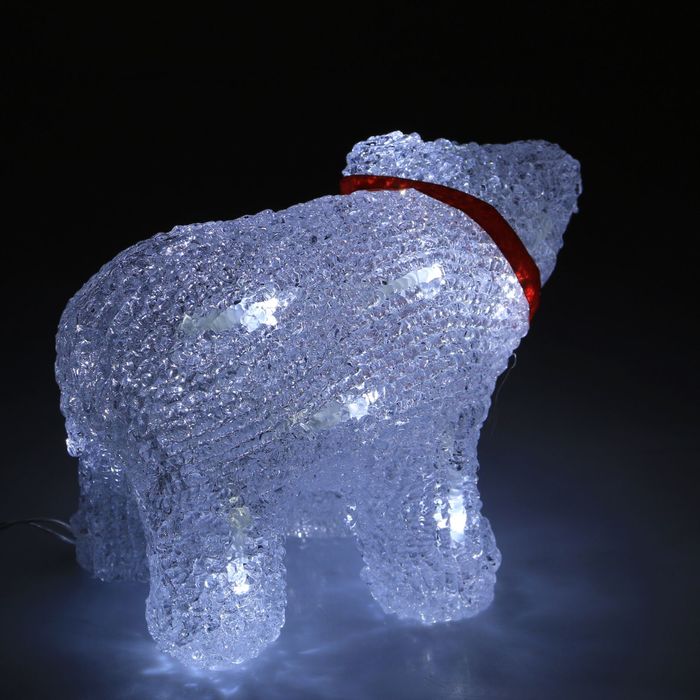 Фигура акрил. "Медвежонок на батарейках" 19х9х11 см,(АА*2 шт.не в компл.), 12 LED