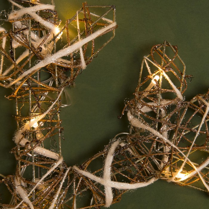 Фигура дерев. "Снежинка из веток" 4х50х50 см,(3хАА не в компл.), 20 LED,ТЕПЛ. БЕЛЫЙ