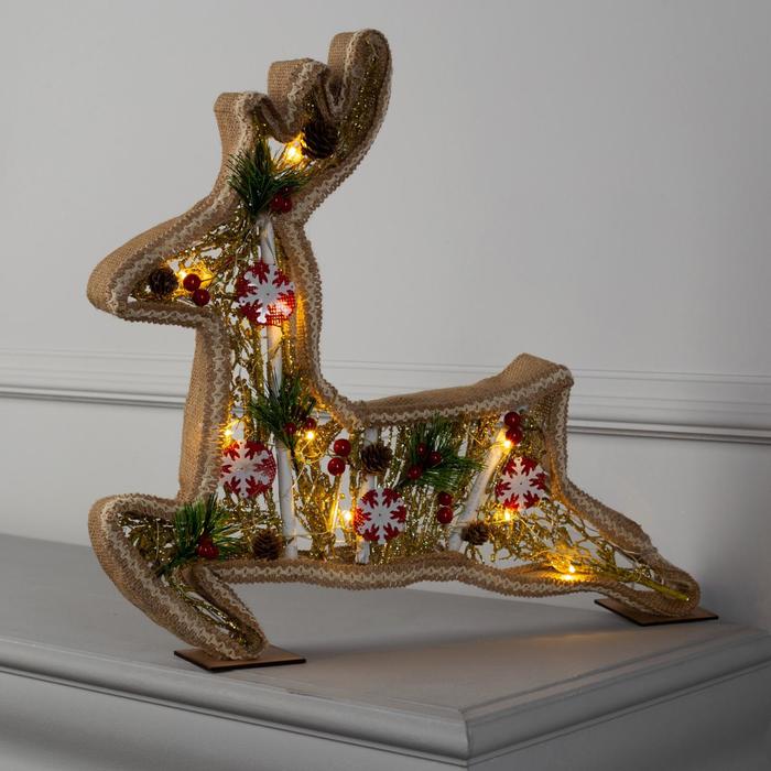 Фигура дерев "Олень ветки" 45х5х49 см (3xAA не в компл.) 14 LED, ТЕПЛО-БЕЛЫЙ