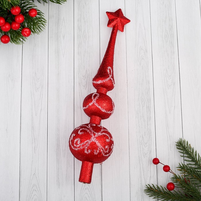 Наконечник "Красный с белым узором" 6*28 см