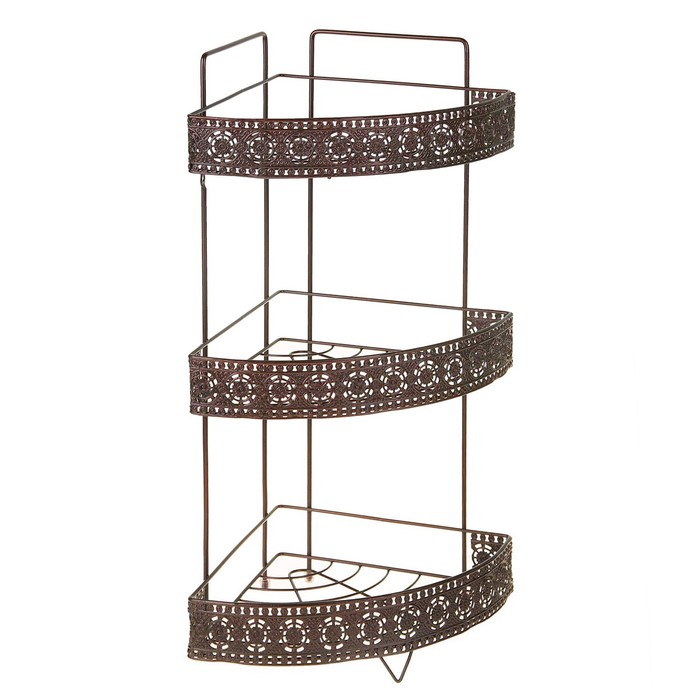 Полка 3х-ярусная угловая, цвет коричневый